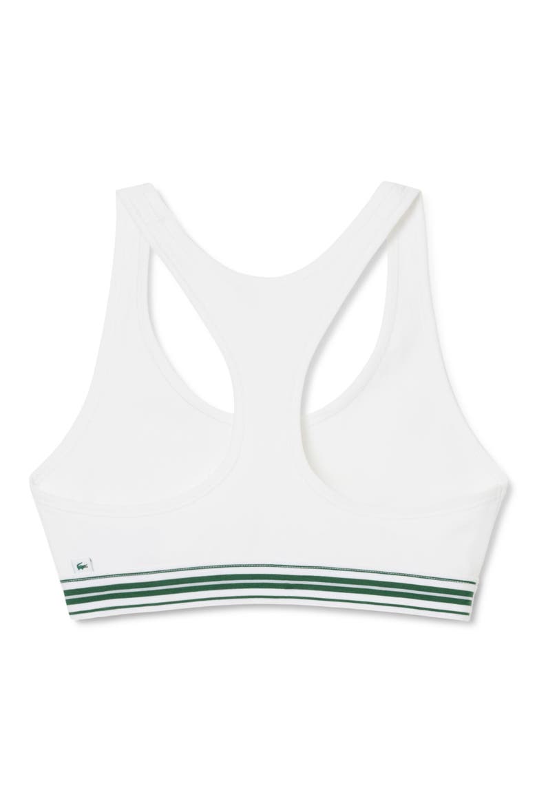 Racerback Padded Stretch Cotton Bralette, Alternate, color, WHITE