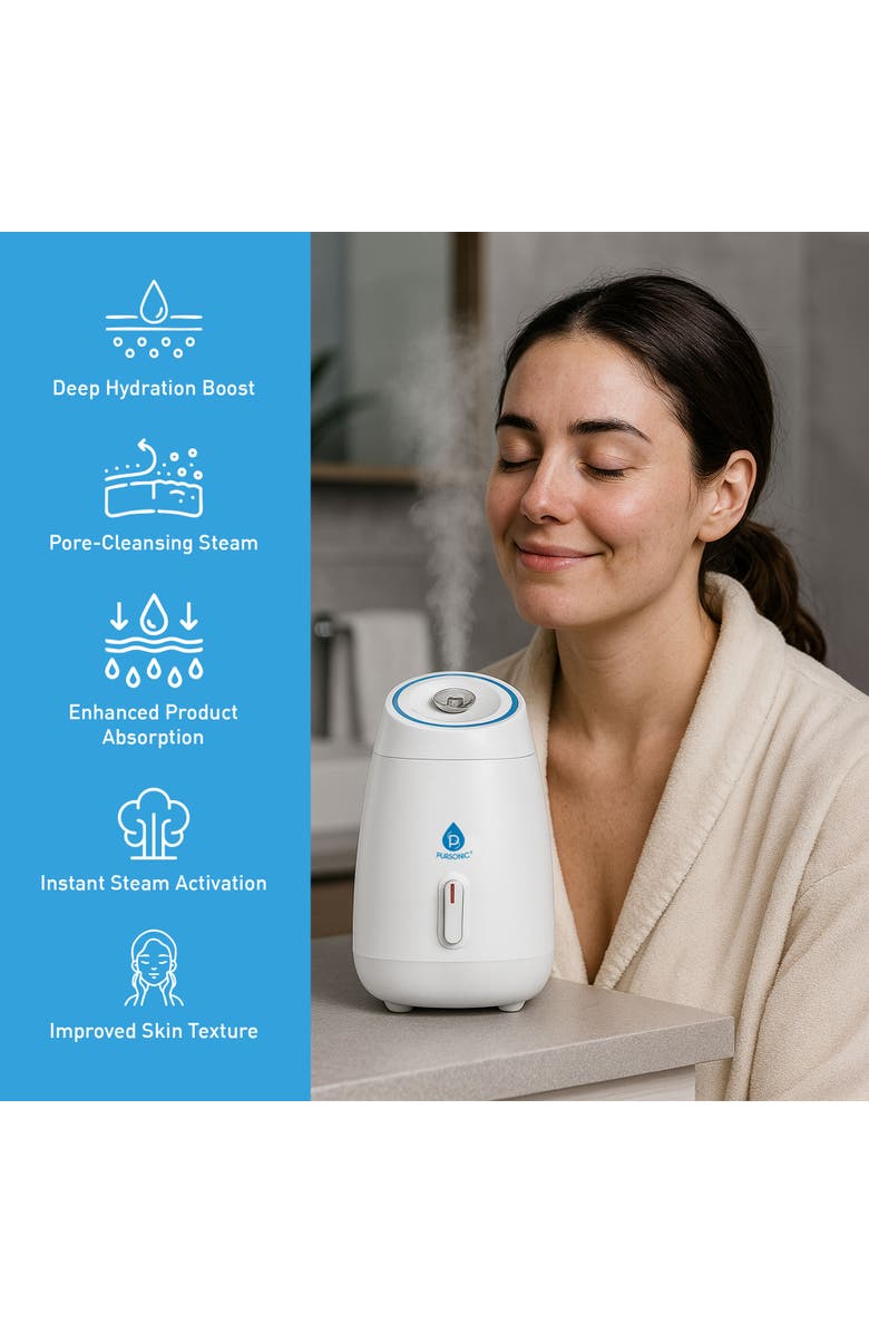 PURSONIC Ultimate 3-in-1 LED Light Therapy & Facial Spa Bundle, Alternate, color, White