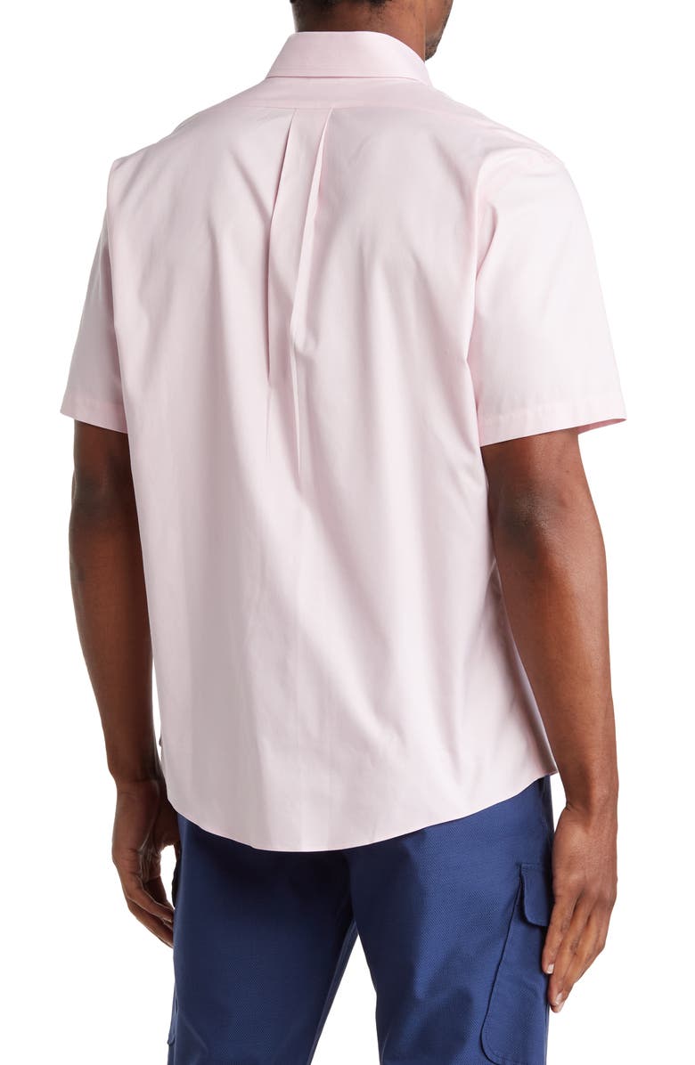 Brooks Brothers Regent Fit Short Sleeve Solid Stretch Cotton Button-Down Shirt, Alternate, color, 