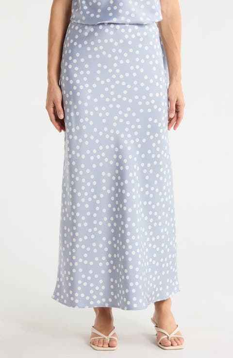 Polka Dot Print Maxi Skirt