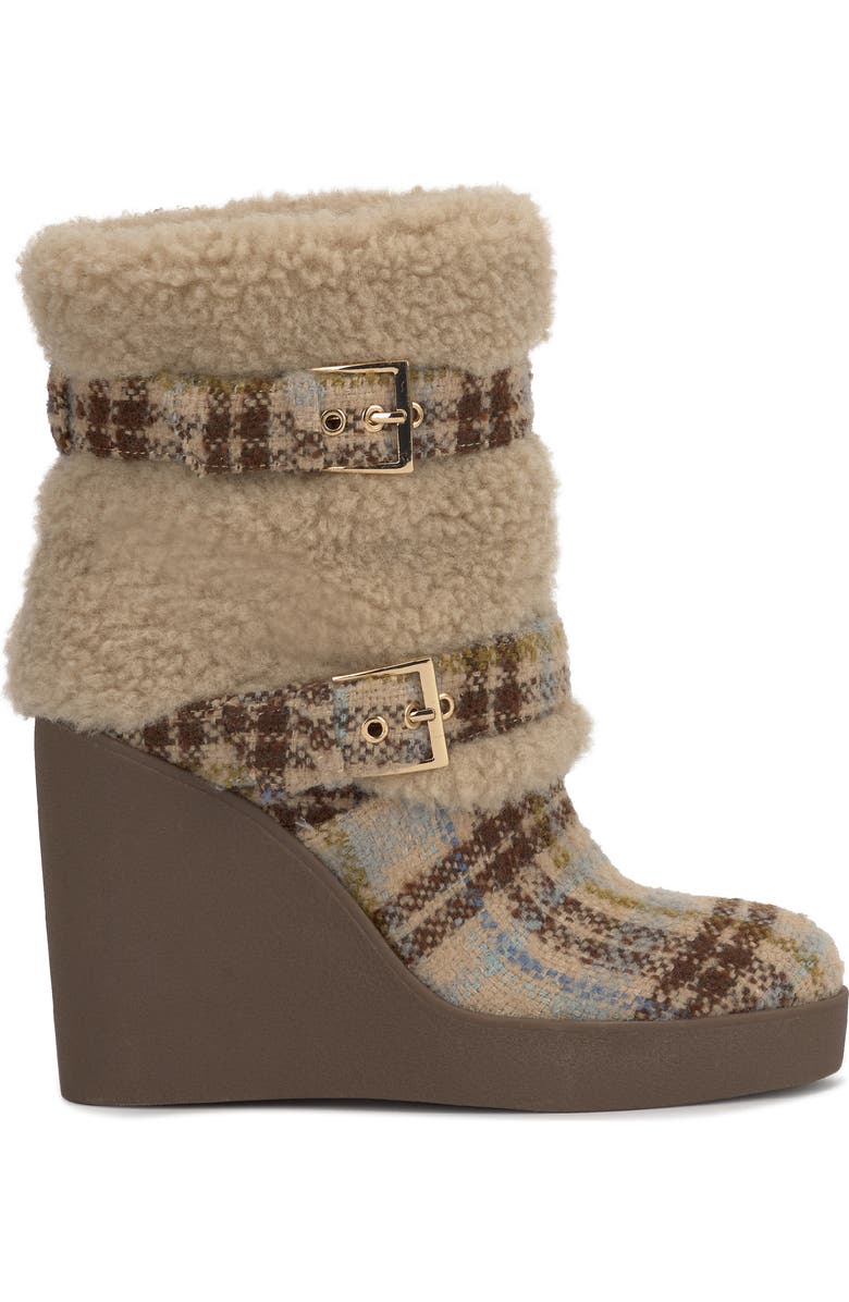 Jessica Simpson Meztyn Faux Shearling Wedge Boot, Alternate, color, Brown 02