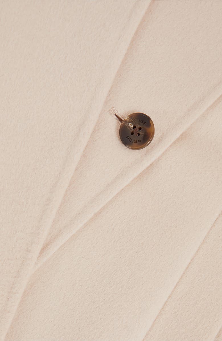 Reiss Indira Double Breasted Wool Blend Coat with Scarf, Alternate, color, Cream