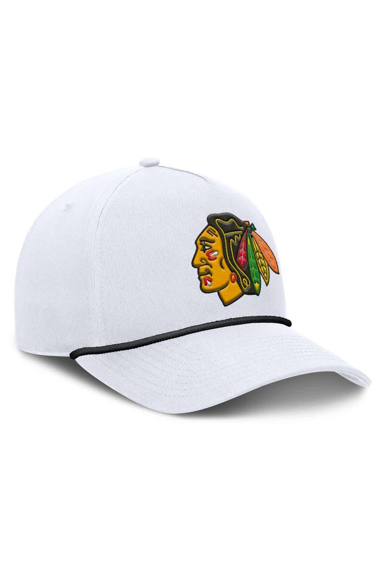 FANATICS Men's Fanatics White Chicago Blackhawks Rope A-Frame Adjustable Hat, Alternate, color, 