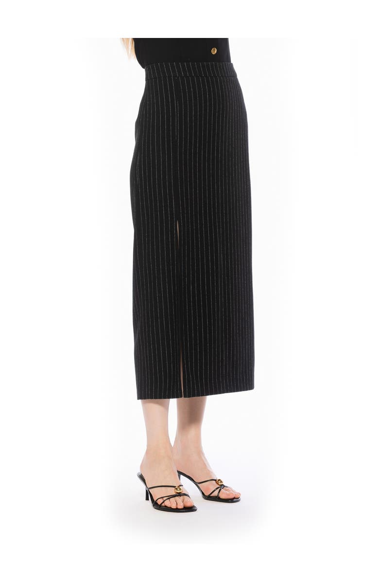 Alexia Admor Onyx Skirt, Alternate, color, Black Pinstripe