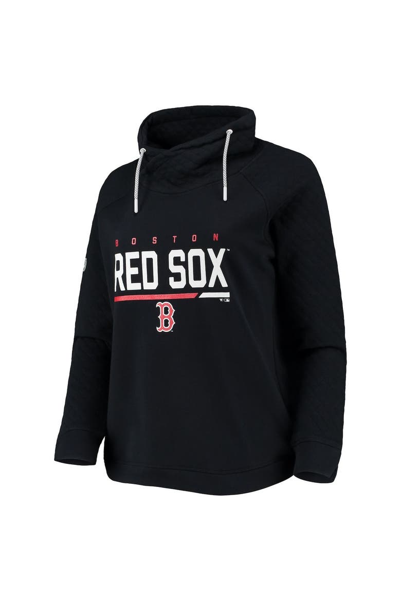 Women's Levelwear Black Boston Red Sox Vega Funnel Neck Raglan Pullover Sweatshirt, Alternate, color, Black