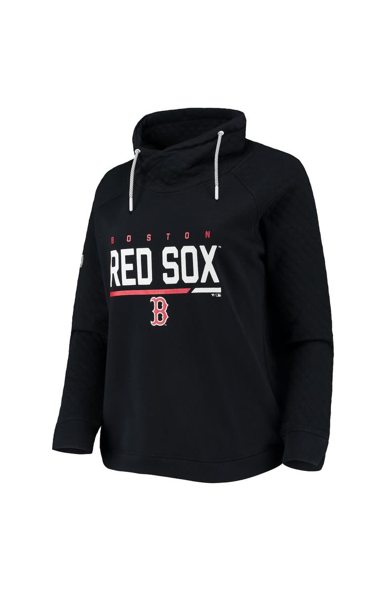 LEVELWEAR Women's Levelwear Black Boston Red Sox Vega Funnel Neck Raglan Pullover Sweatshirt, Alternate, color, Black