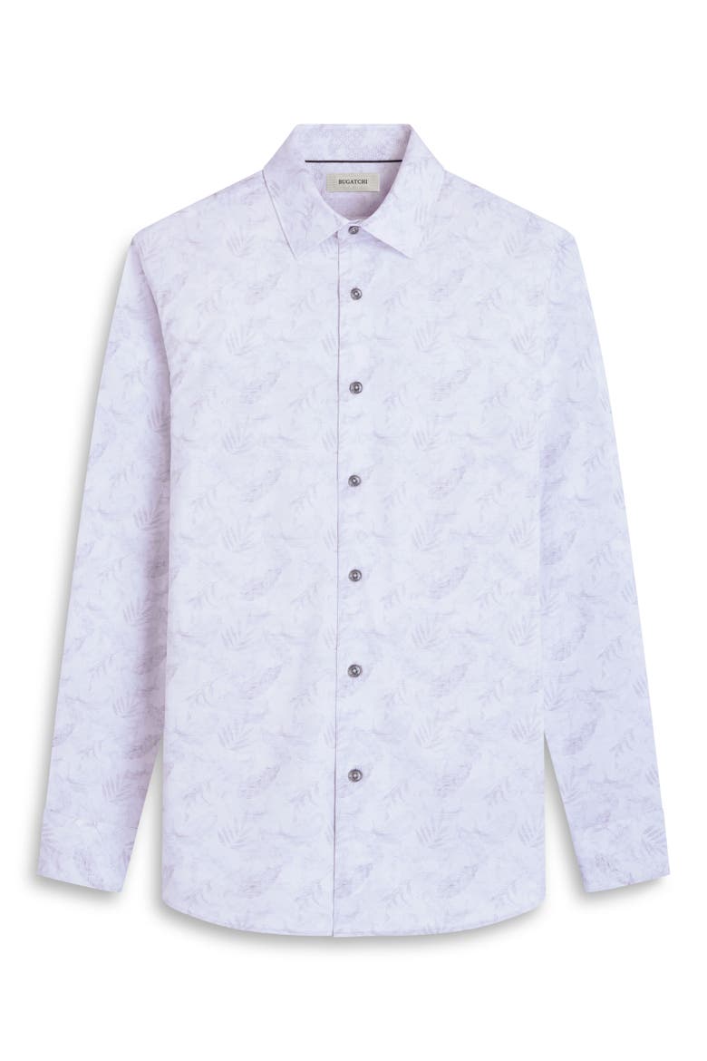 Jimmy OoohCotton® Leaf Print Button-Up Shirt, Alternate, color, PLATINUM