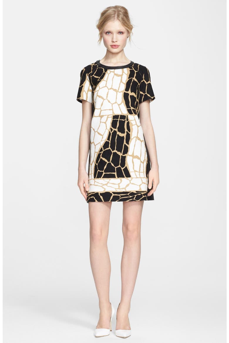 'Landon' Giraffe Print Dress, Main, color, BLACK/ WHITE/ KHAKI