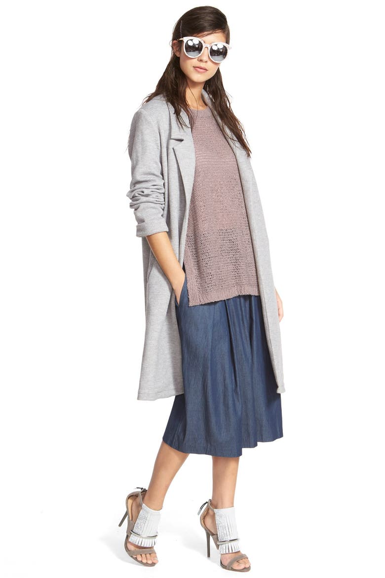 ASTR Chambray Culottes, Alternate, color, BLUE DENIM