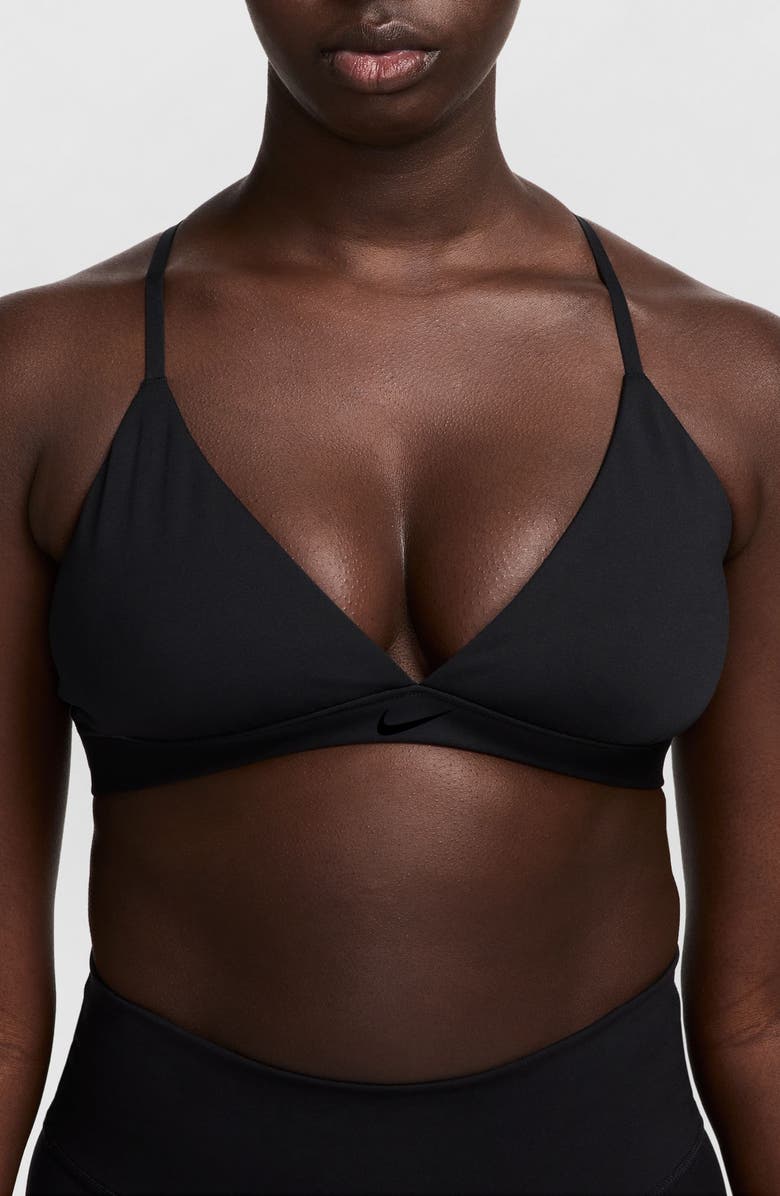 Nike Form Light-Support Non-Padded Triangle Sports Bra, Main, color, Black/ Smoke Grey