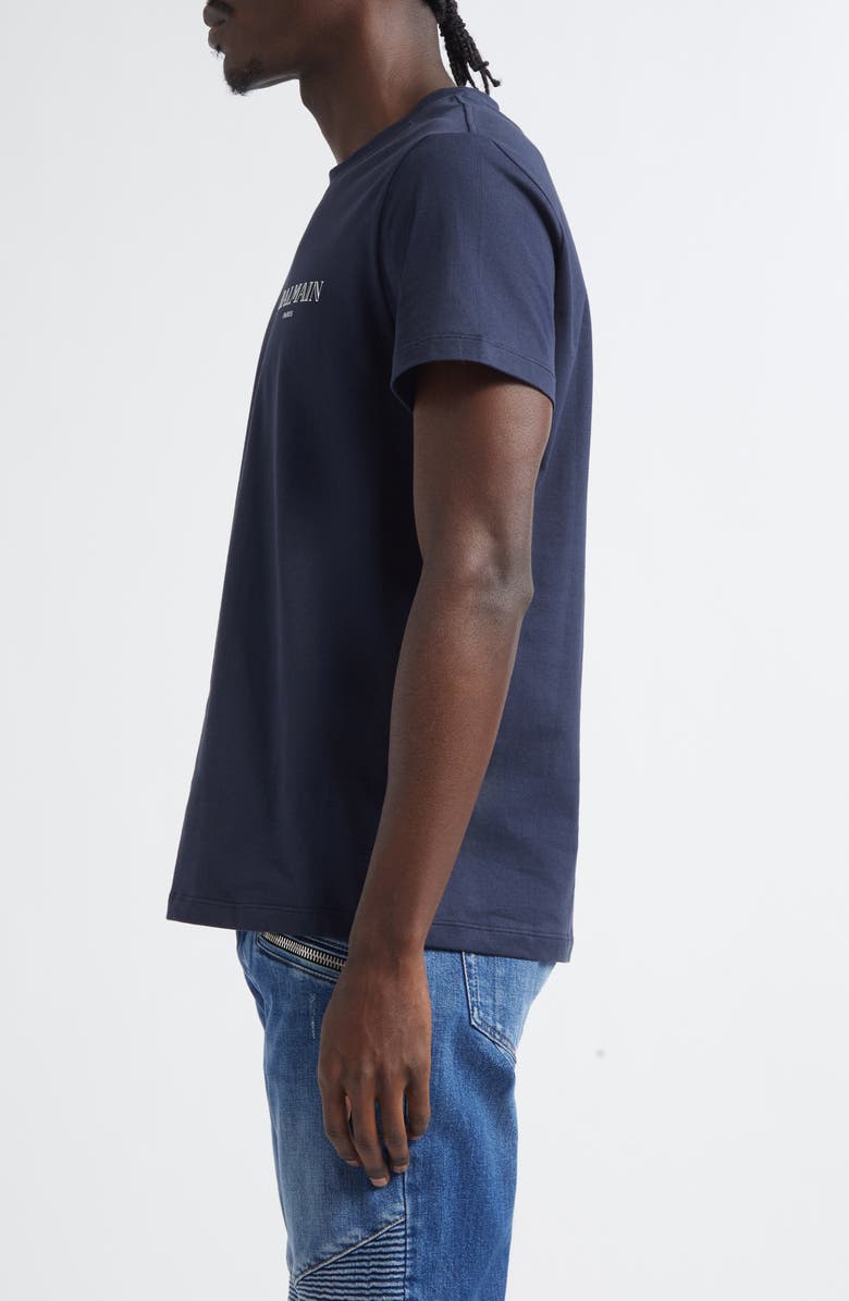 Balmain Gel Logo T-Shirt, Alternate, color, Navy/ Multi