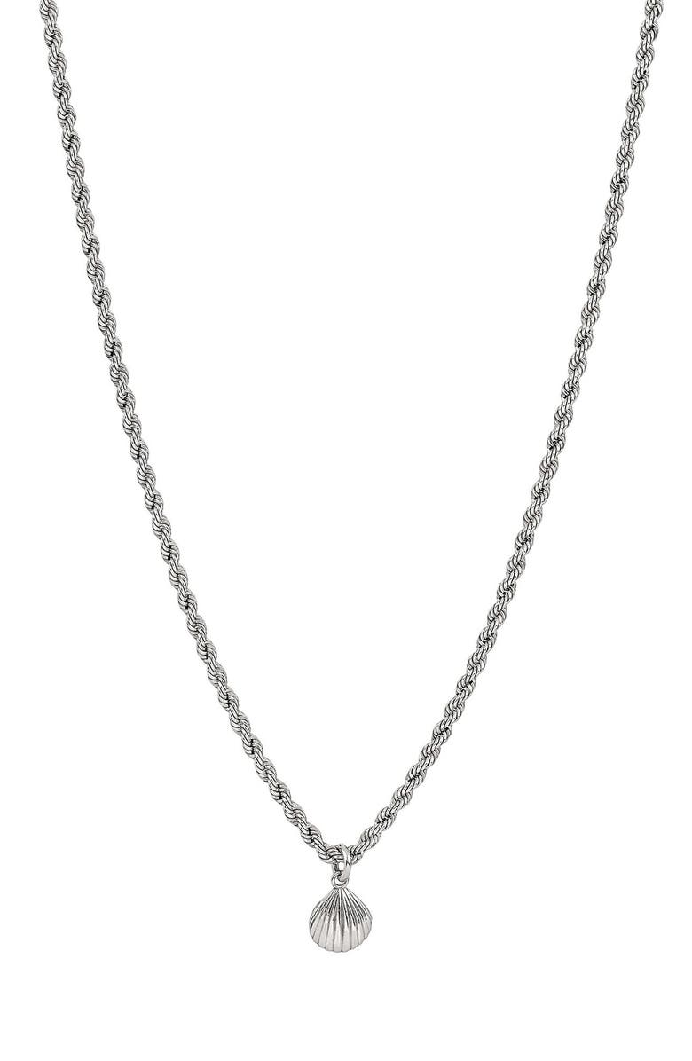 AMERICAN EXCHANGE Primavera Made in Italy Seashell Pendant Necklace, Alternate, color, Silver