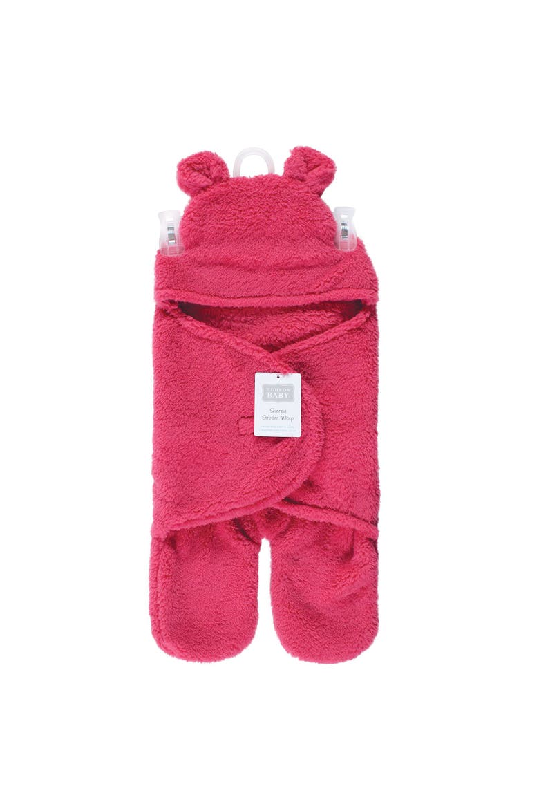 Plush Animal Print Fluffy Stroller Snuggler for Infant Outdoor Excursions, Alternate, color, Dk Pink