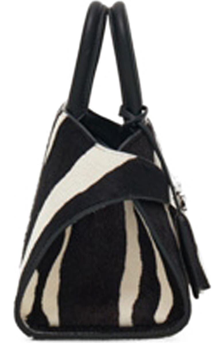 FERRAGAMO Mini Hug Genuine Calf Hair Handheld Bag, Alternate, color, Kasba Bianco/ Nero