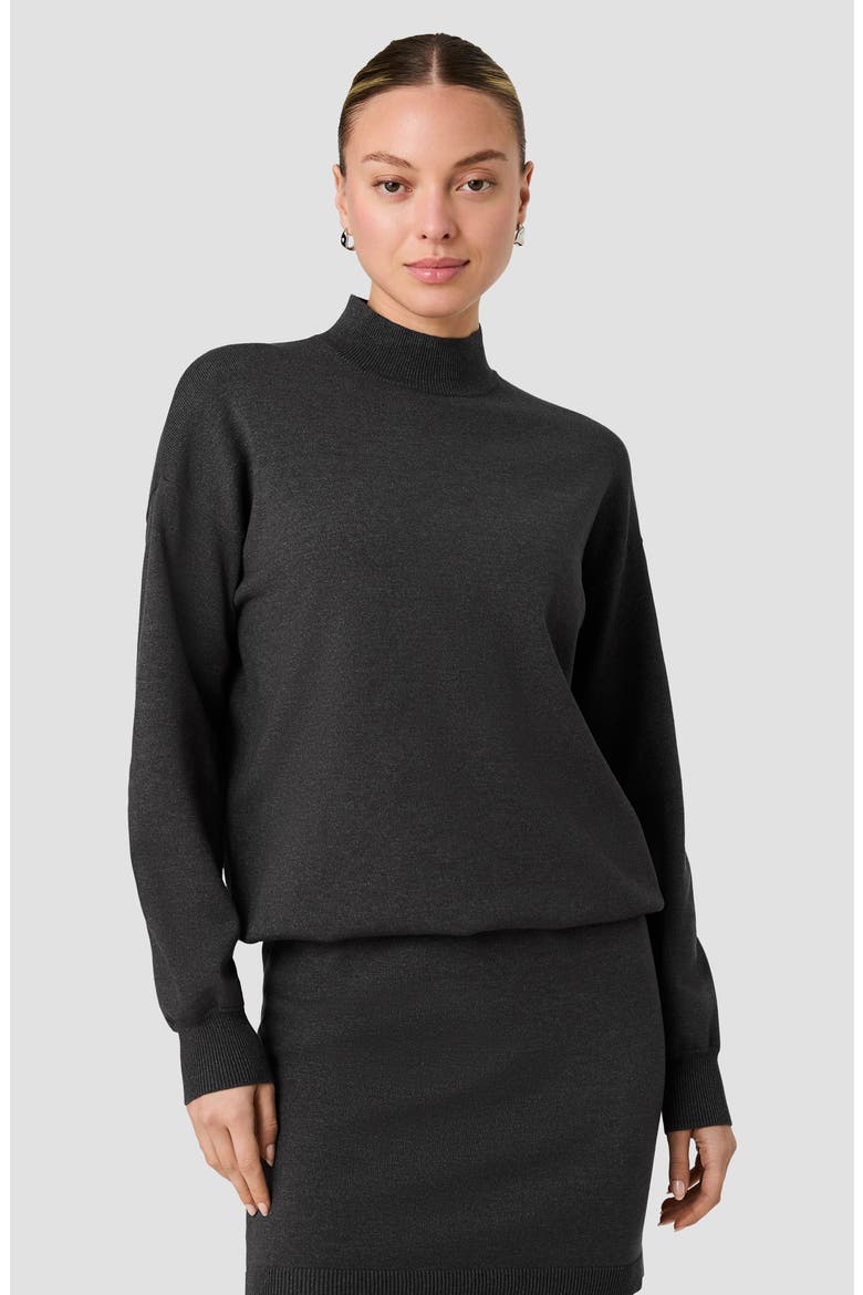 Cosysoft Long Sleeve Blouson Minidress, Alternate, color, DARK GREY MELANGE