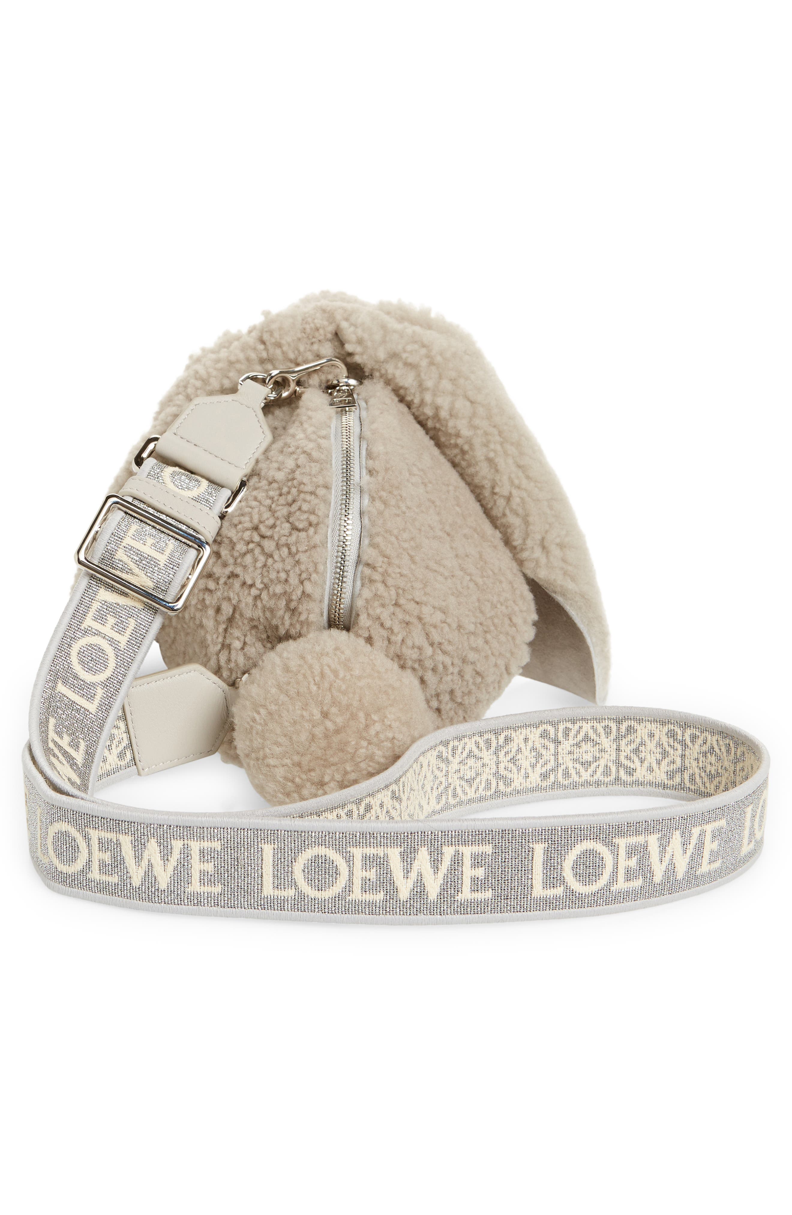 Loewe Bunny Genuine Shearling Bag, Alternate, color, 