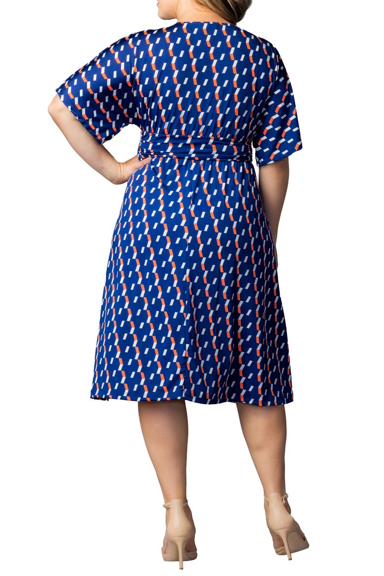 Gia Floral Midi Dress, Alternate, color, NAVY MULTI