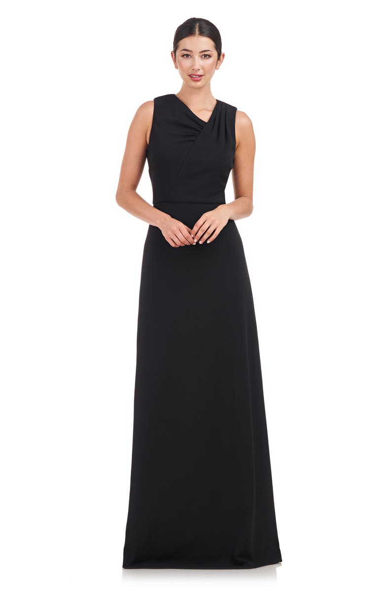 JS Collections Marcelle Asymmetric Neck Scuba Crepe A-Line Gown, Alternate, color, 