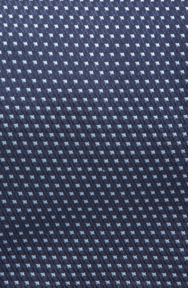 Canali Neat Silk Tie, Alternate, color, Navy