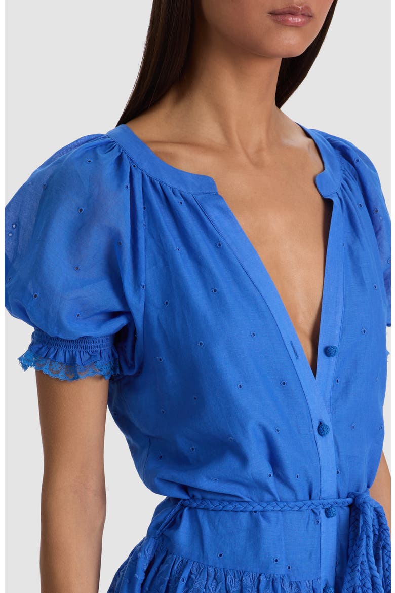 Thalia Cotton Puff Sleeve Minidress, Alternate, color, BLUE IRIS