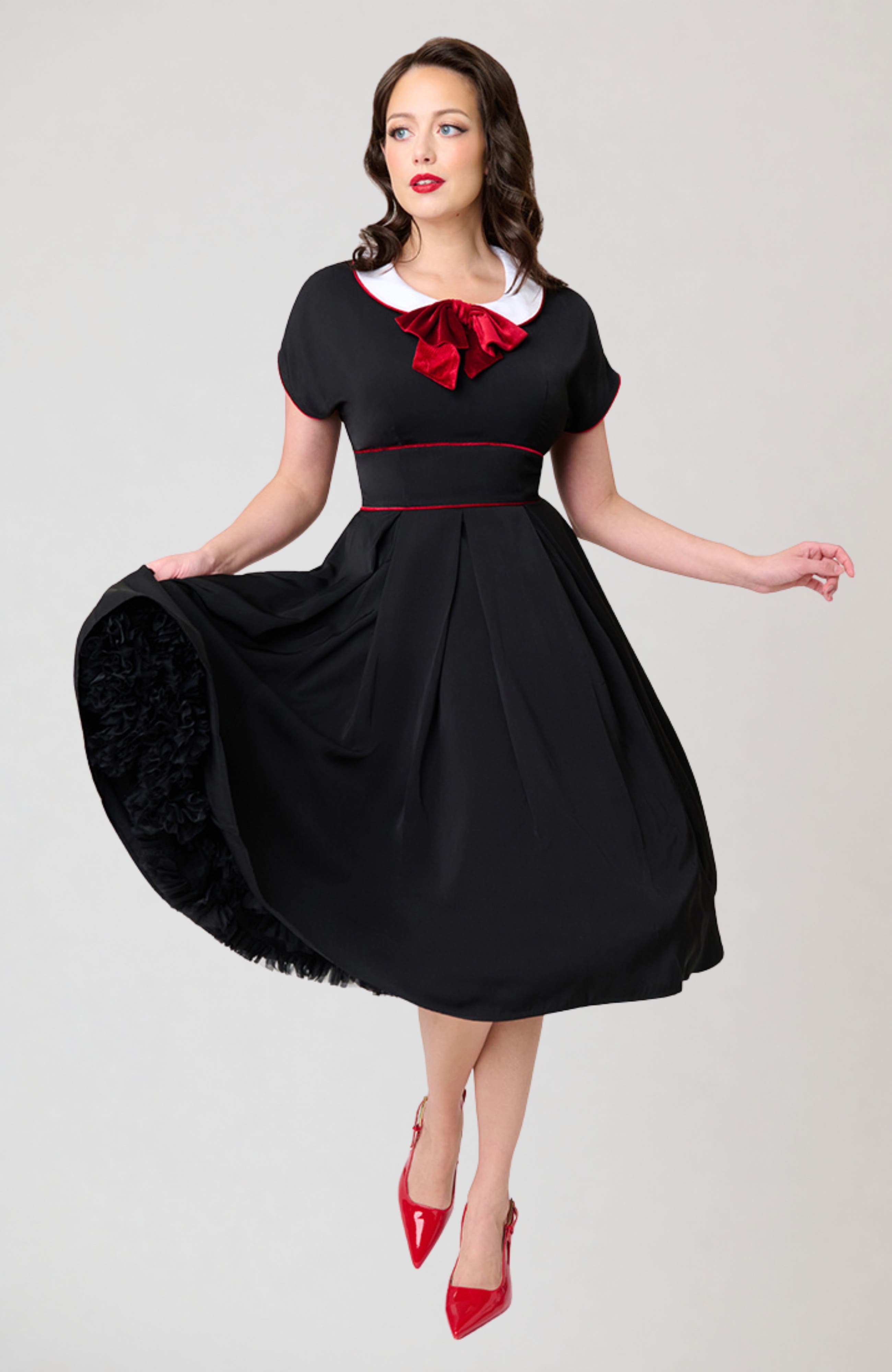 Unique Vintage Peter Pan Collar Pleated Swing Dress (Women) | Nordstrom