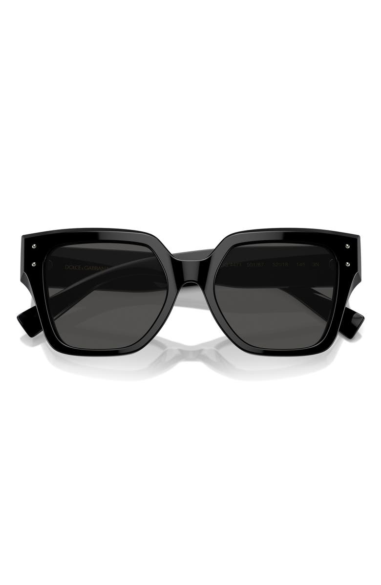 Dolce&Gabbana 52mm Square Sunglasses, Main, color, Black