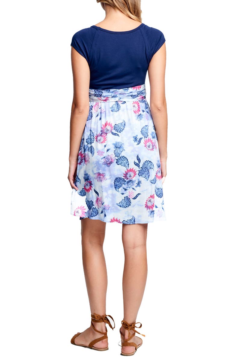 Maternal America Tie Front Maternity Dress, Alternate, color, 
