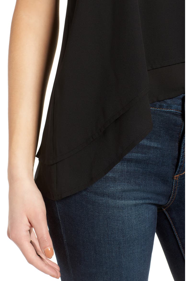 Layered High/Low Hem Tank, Alternate, color, BLACK
