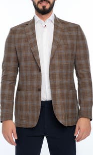 VELLAPAIS Plaid Sport Coat