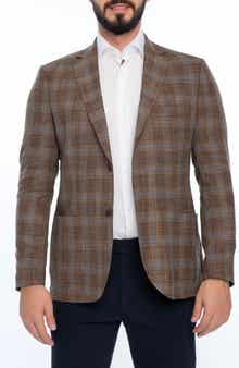 VELLAPAIS Plaid Sport Coat