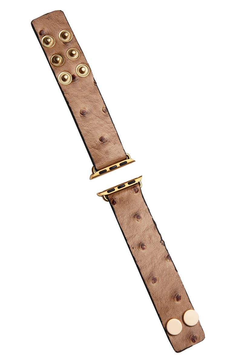 SAACHI Aileen Dotted Leather Apple Watch<sup>®</sup> Watchband, Main, color, Brown
