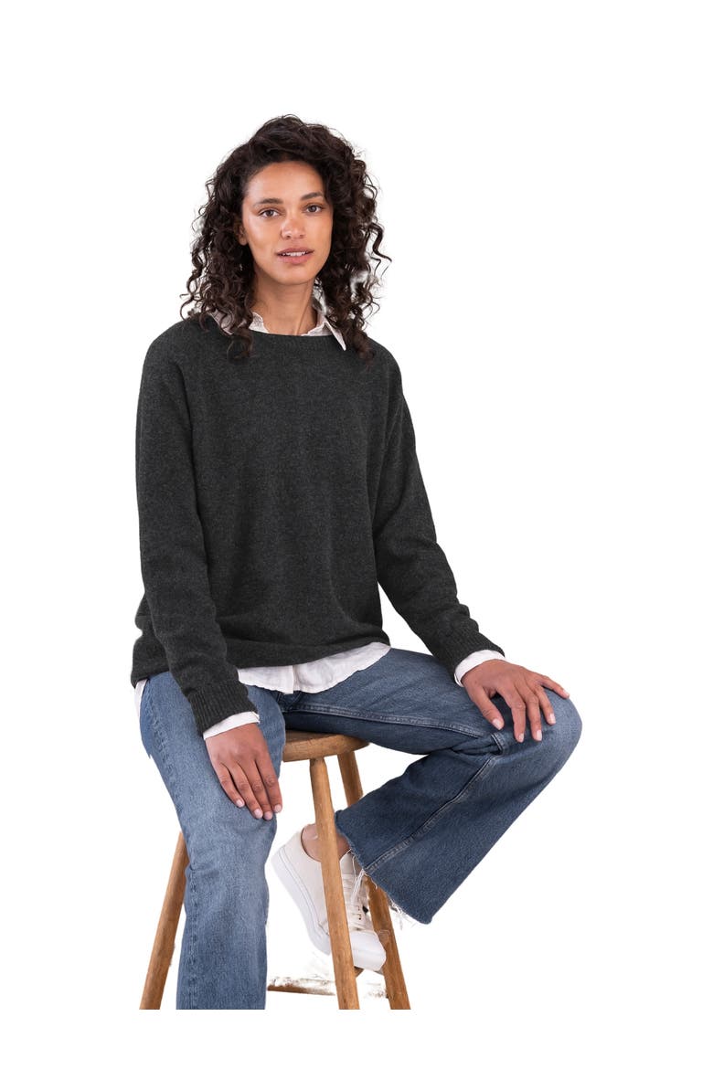 Geelong Slouch Crew Sweater, Main, color, CHARCOAL