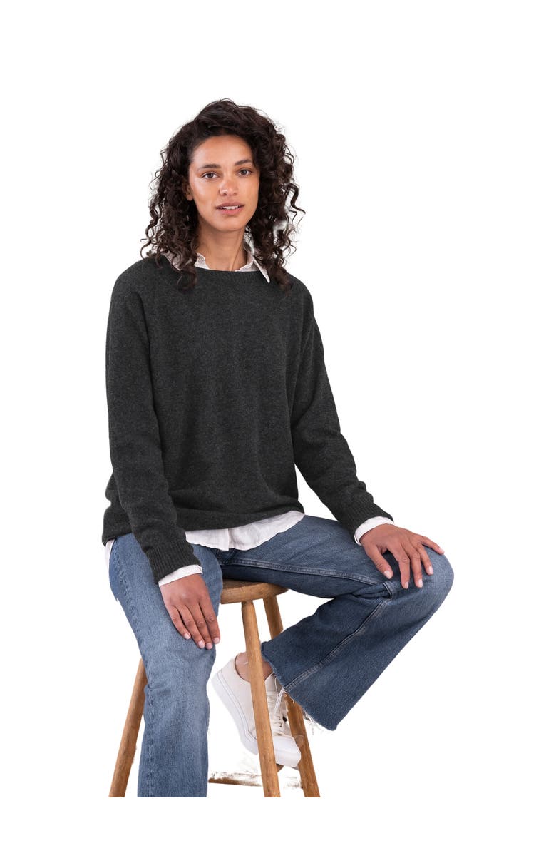 Celtic & Co. Geelong Slouch Crew Sweater, Main, color, Charcoal