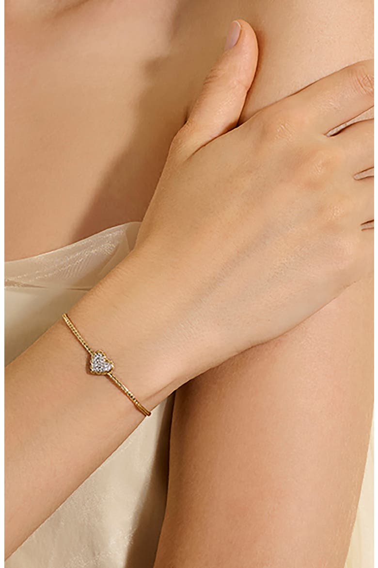 Essentials Heart Pavé Bracelet, Alternate, color, GOLD