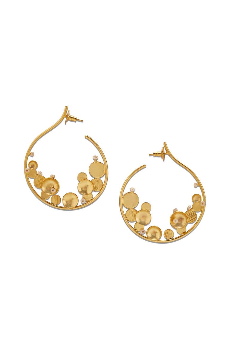Dhwani Bansal Aero Hoops, Main, color, Gold Plated