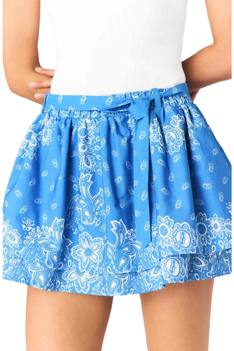 Printed ruffled skirt, Alternate, color, Sky blue bandana print