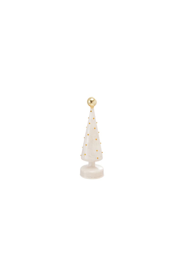 Embossed Mercury Glass Tree with LED, Main, color, Gold and White