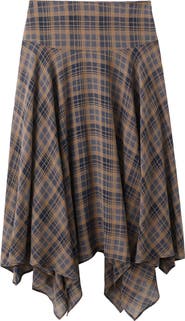 MANGO Falda Pika Check Midi Skirt