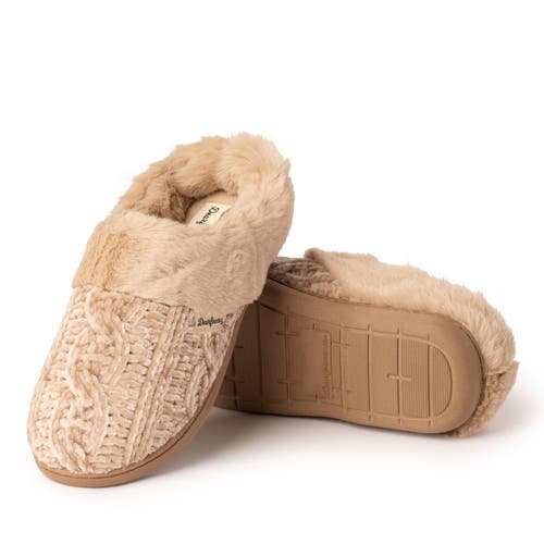 Dearfoams Claire Cable Knit Chenille Clog Slipper In Latte