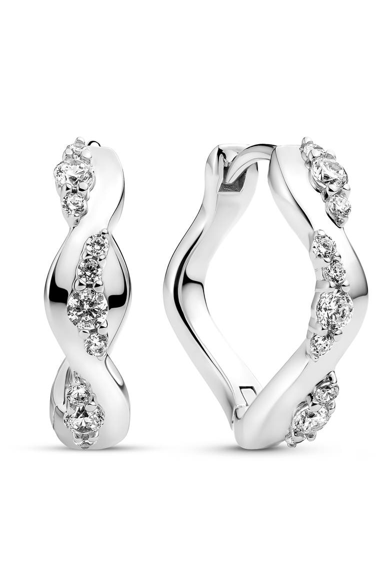 Earrings Ellera Waves Altro Creolo, Main, color, 925 Sterling Silver