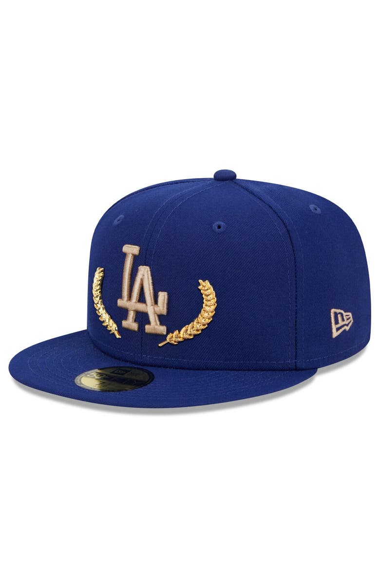 New Era Men's New Era Royal Los Angeles Dodgers Gold Leaf 59FIFTY Fitted Hat, Alternate, color,