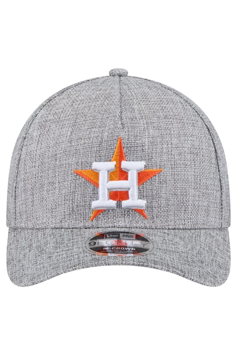 Men's New Era Gray Houston Astros Cotton Weave M-Crown A-Frame 9FORTY Adjustable Hat, Alternate, color, Gray