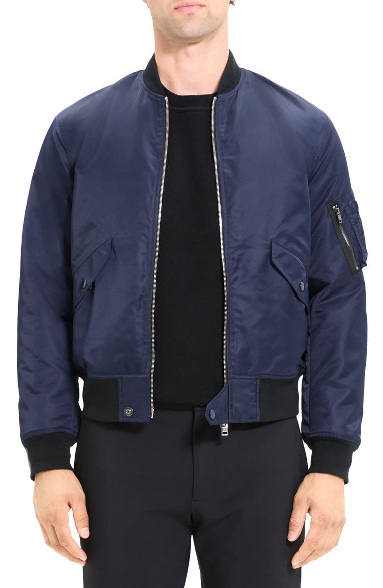 Theory Slim Fit Flight Bomber Jacket, Main, color, 