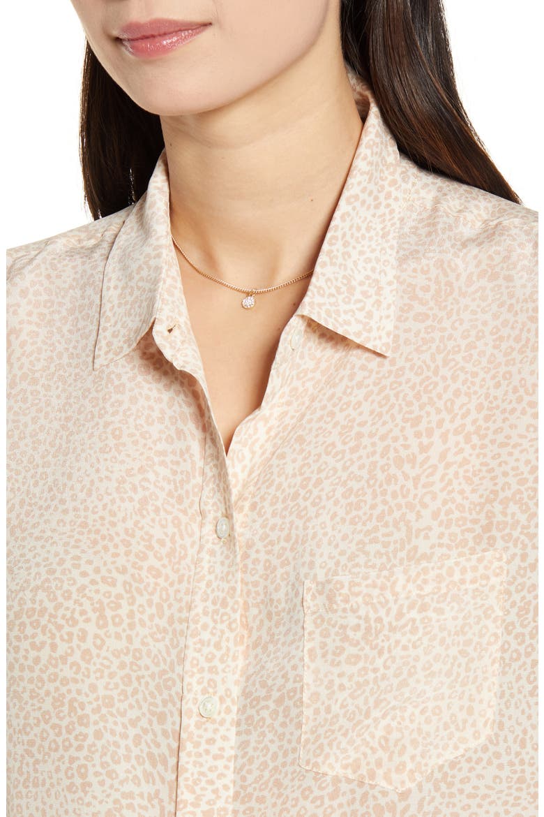 Kate Print Shirt, Alternate, color, WHITE MINI CHEETAH