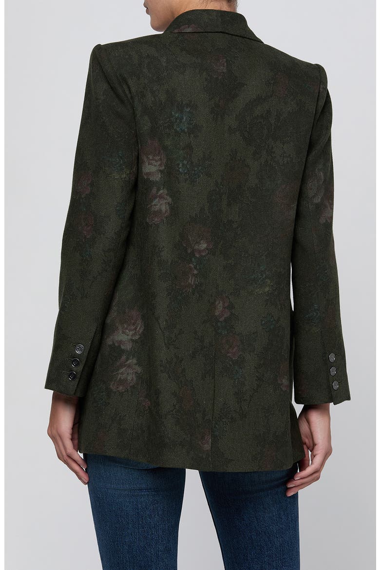 Jayda Relaxed Double Breasted Blazer, Alternate, color, DEEP FOREST MULTI FLORAL