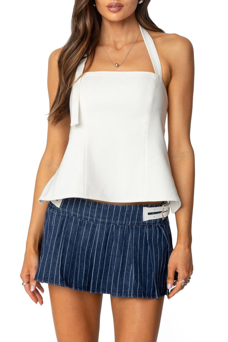 Yazi Open Back Halter Top, Main, color, CREAM