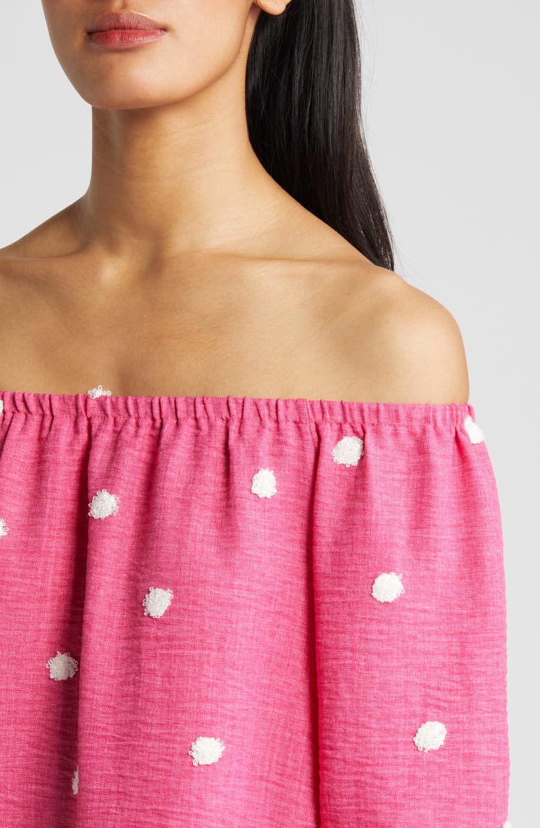 Loveappella Off the Shoulder Top, Alternate, color, Fuchsia