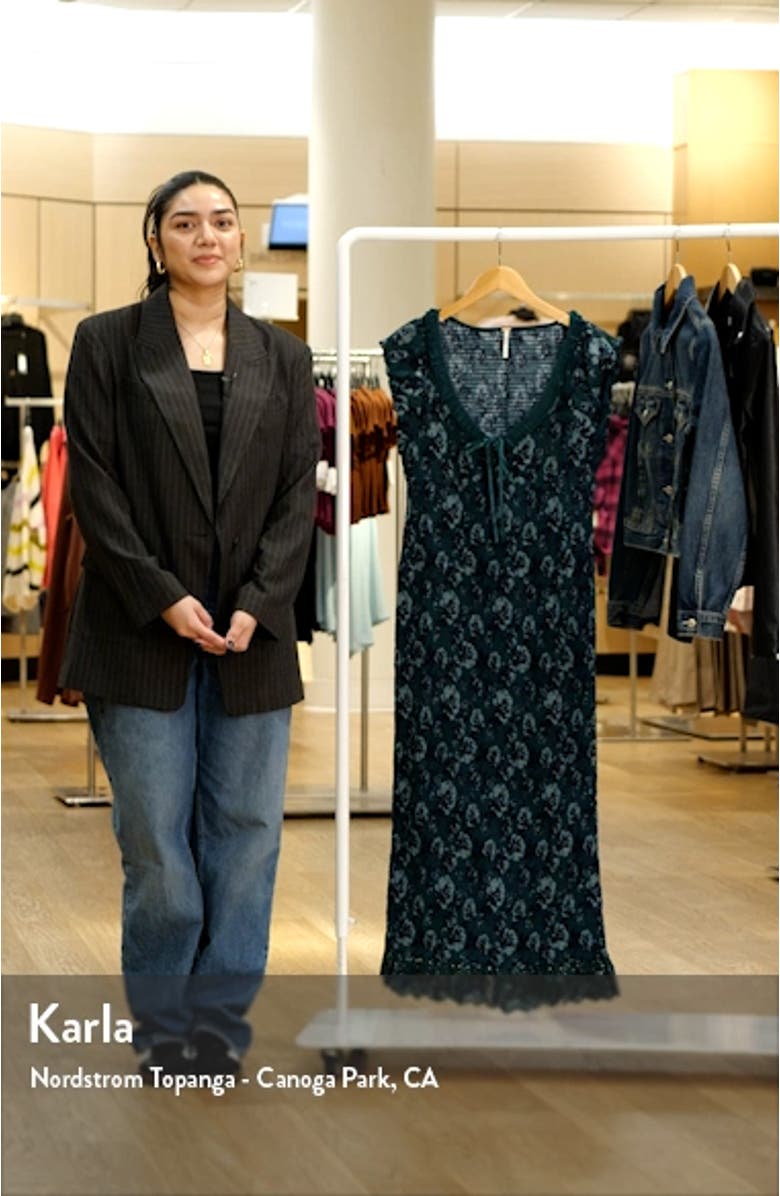 McKenna Floral Smocked Midi Dress, sales video thumbnail