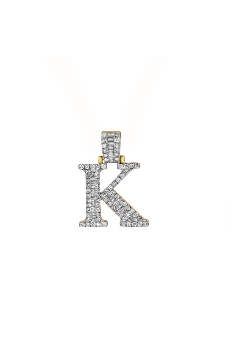 K Initial Diamond Pendant 10K Yellow Gold - 0.81 Carats, Alternate, color, 10K Yellow Gold