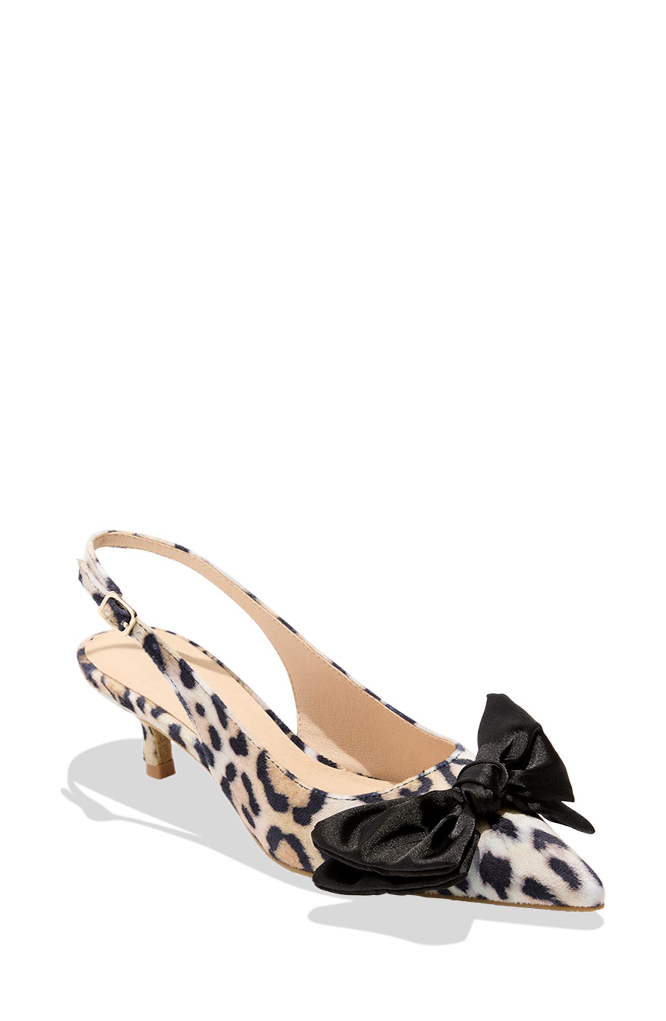 Jack Rogers Debra Slingback Pointed Toe Pump in Leopard/Black 